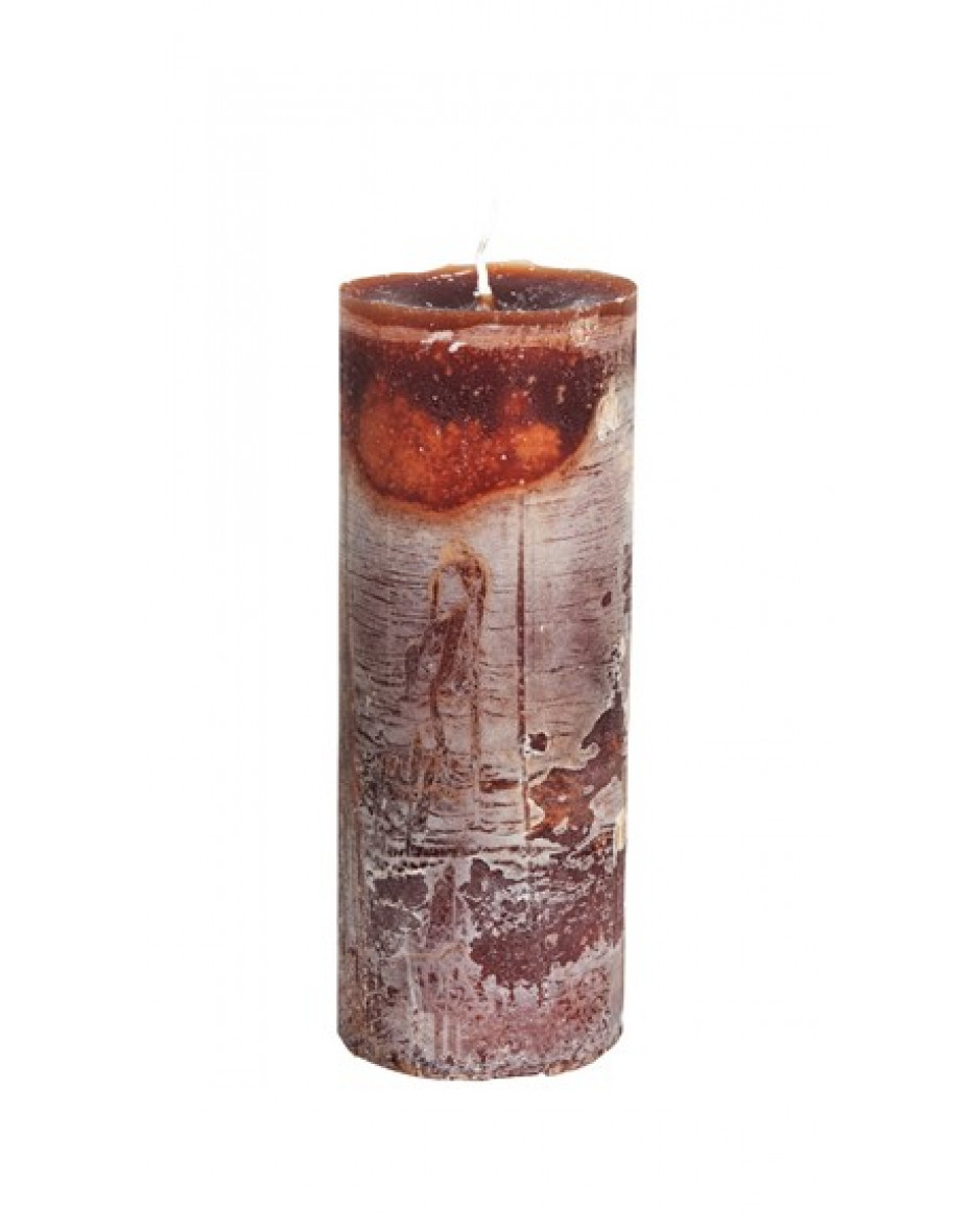 Parafínová sviečka Ø7X20 - hnedooranžová